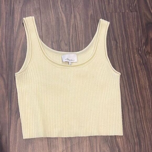 3.1 Philip Lim Yellow "Ribbed Stretch Wool Tank" Size Small - Picture 6 of 7